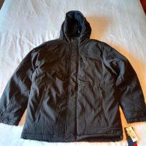 Reebok NWT Men's Black Heavy Winter Coat Jacket M Faux Fur Lined Hood $170 MSRP